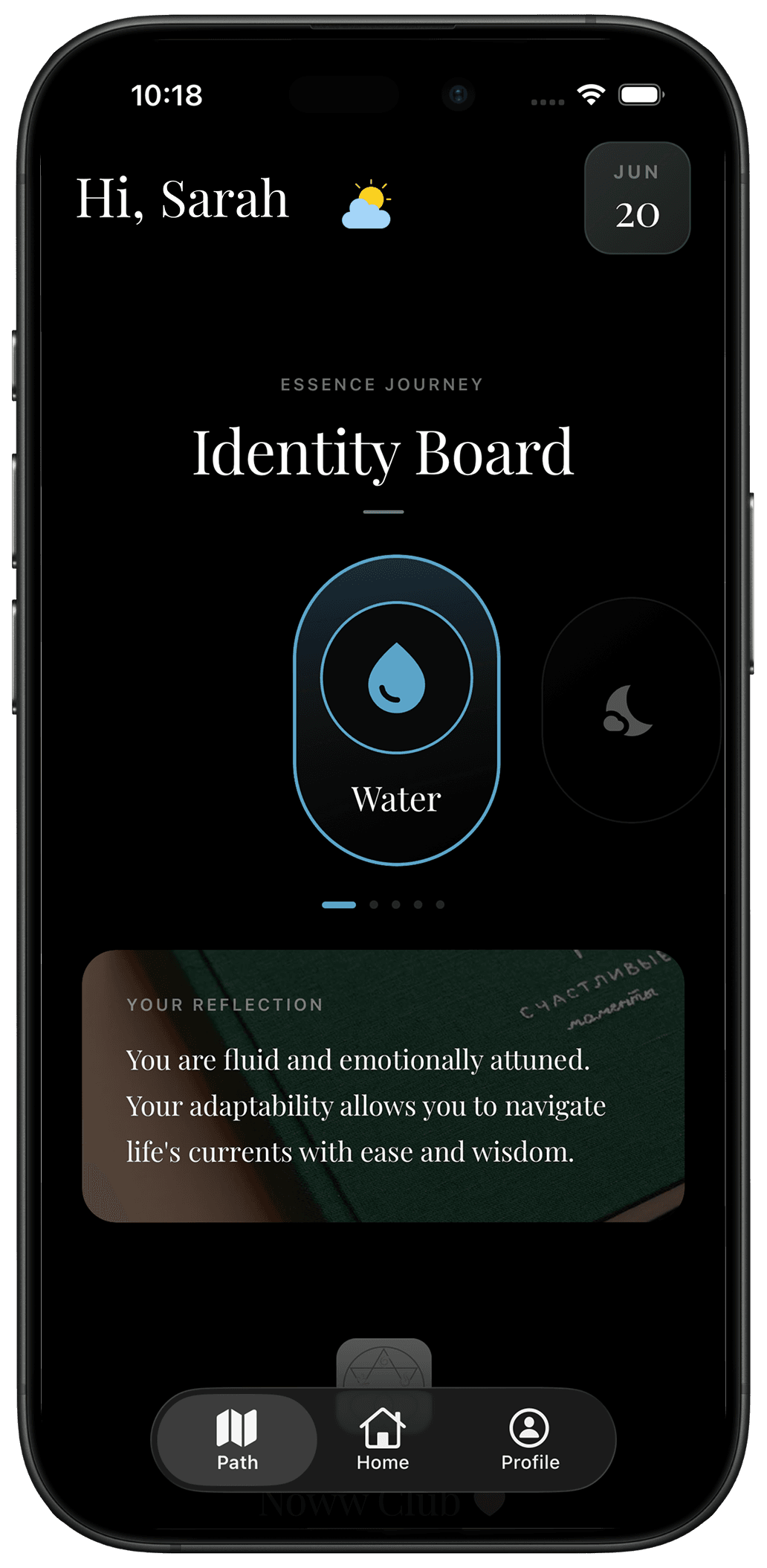 Noww app, Identity board